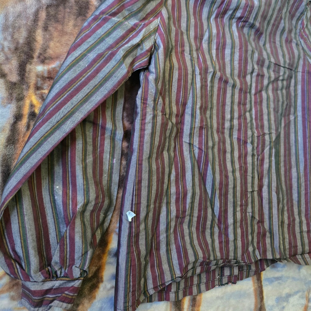 Vintage Wrangler 80s Western Round Collar Pin Striped Formal Button Up sz Small - Picture 7 of 9